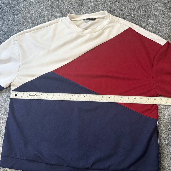 SHEIN Womens Pullover Top 1X Colorblock Stretch Crew Neck Long Sleeve Fit - Picture 8 of 13